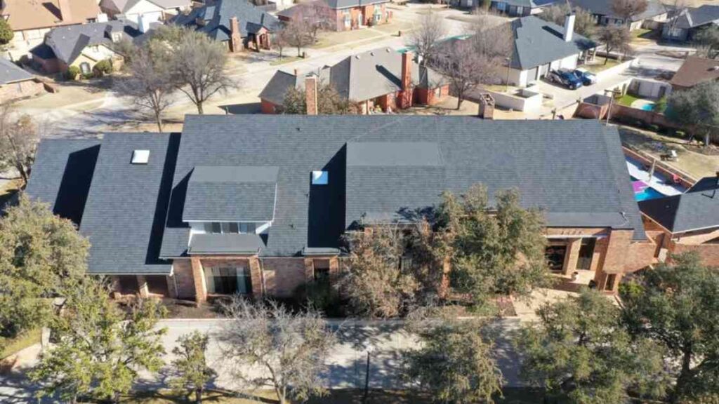 residential roof installation after storm damage repairs in bethany oklahoma were completed by Triple Diamond Construction