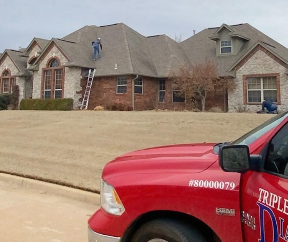 OKC roofing company completing inspection of residential roof after hail storm