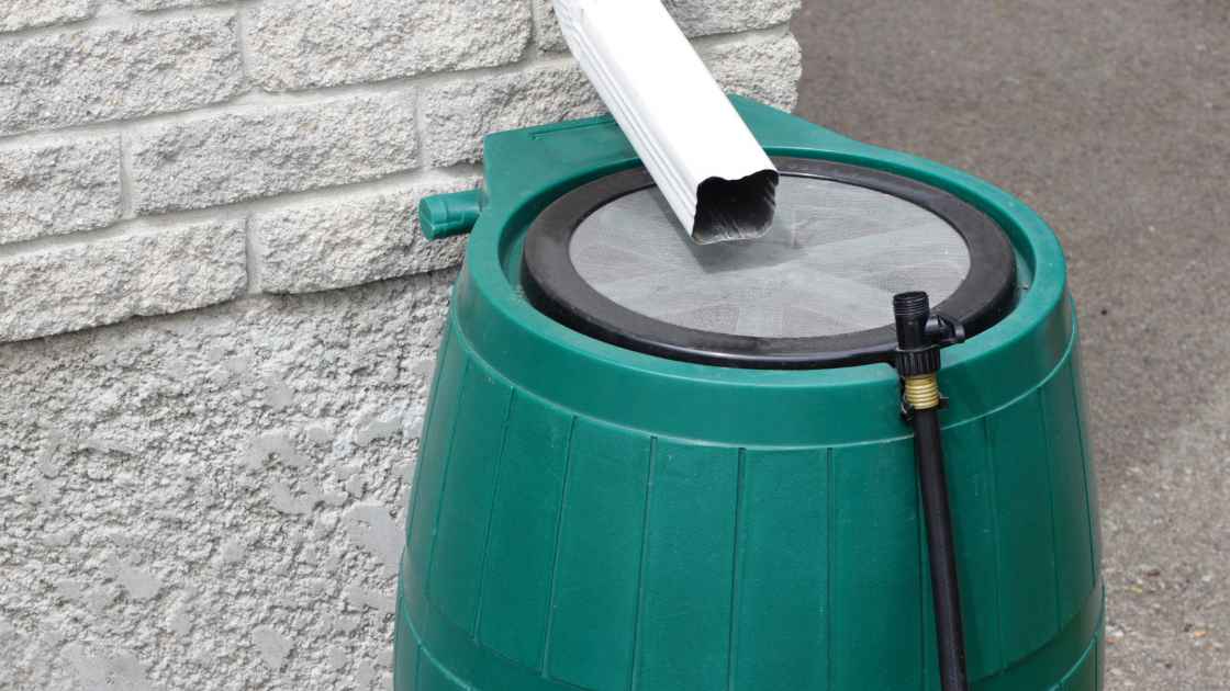 Energy efficient home upgrades include gutters and rain barrels to save water