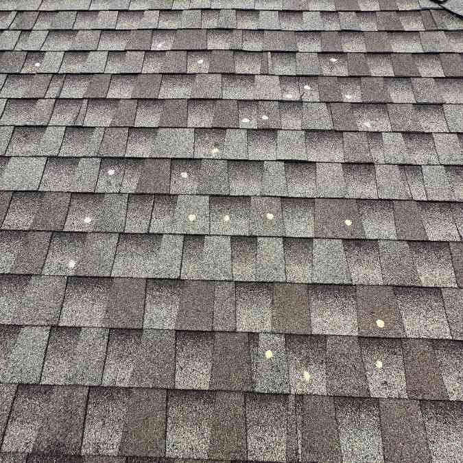 hail damage hits on roof found during inspection in Oklahoma City