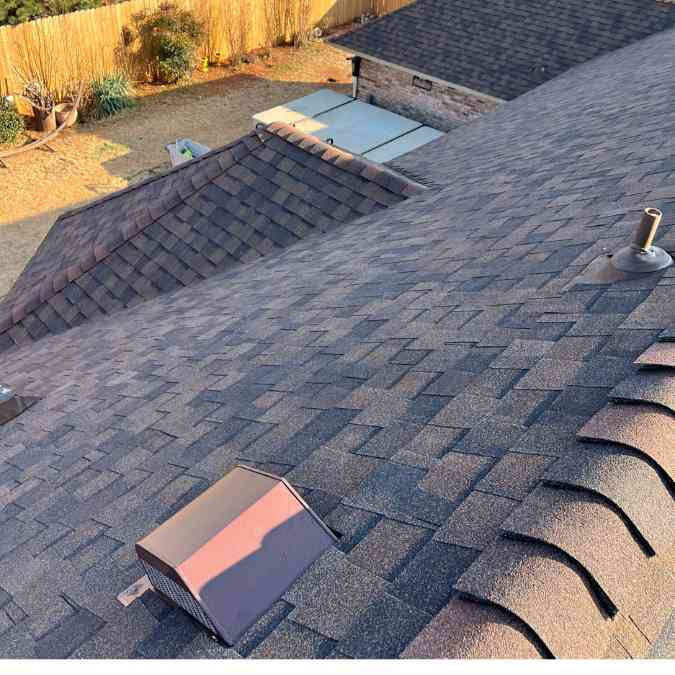 new shingles and roof installed on home after fixing hail damage on roof in OKC