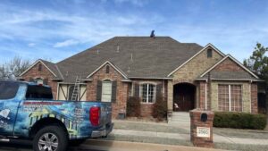 Oklahoma city roofer completing home inspection for hidden signs of hail damage