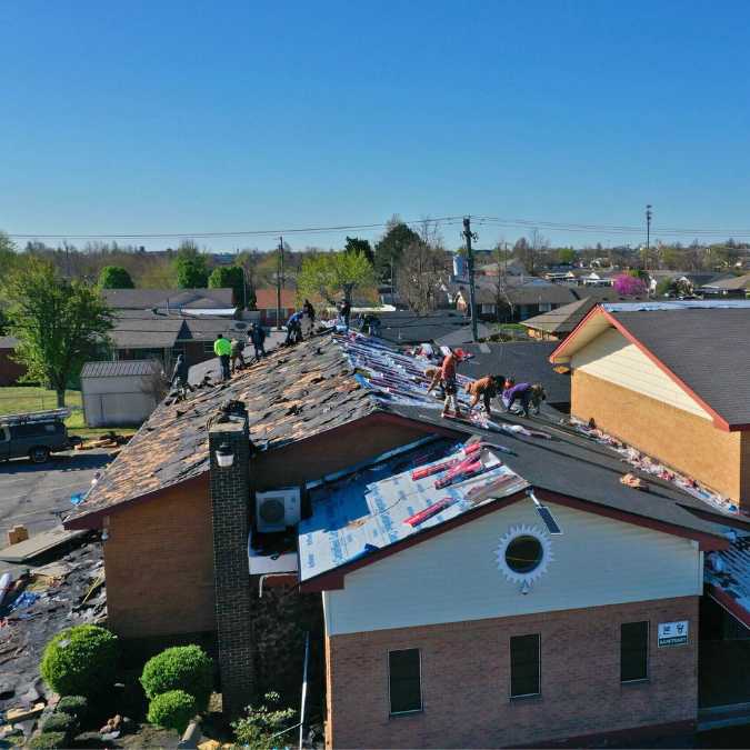 damage found during yearly roof inspection for commercial building in OKC