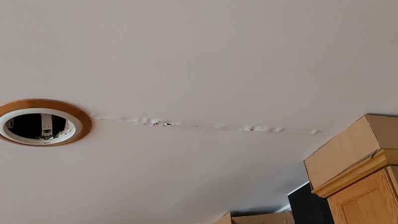 homeowner noticing ceiling stains and taking steps to locate a roof leak