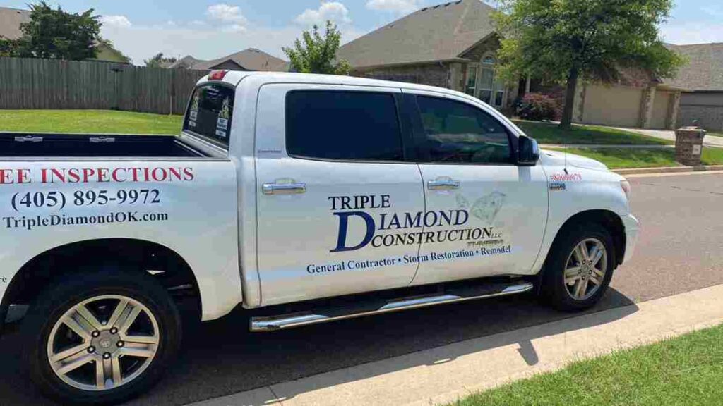 work truck of storm damage expert in Oklahoma City